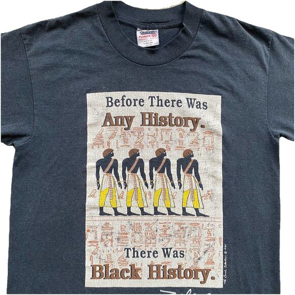 Vintage 90s Black History T Shirt Oneita Power Faded Rap Hip Hop - Picture 1 of 6